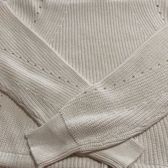 Eco-friendly DRAWSTRING Cropped SWEATER Sz M White - Picture 14 of 14